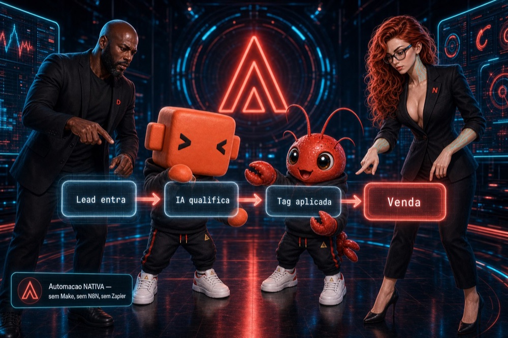 Automação nativa — sem Make, sem N8N, sem Zapier