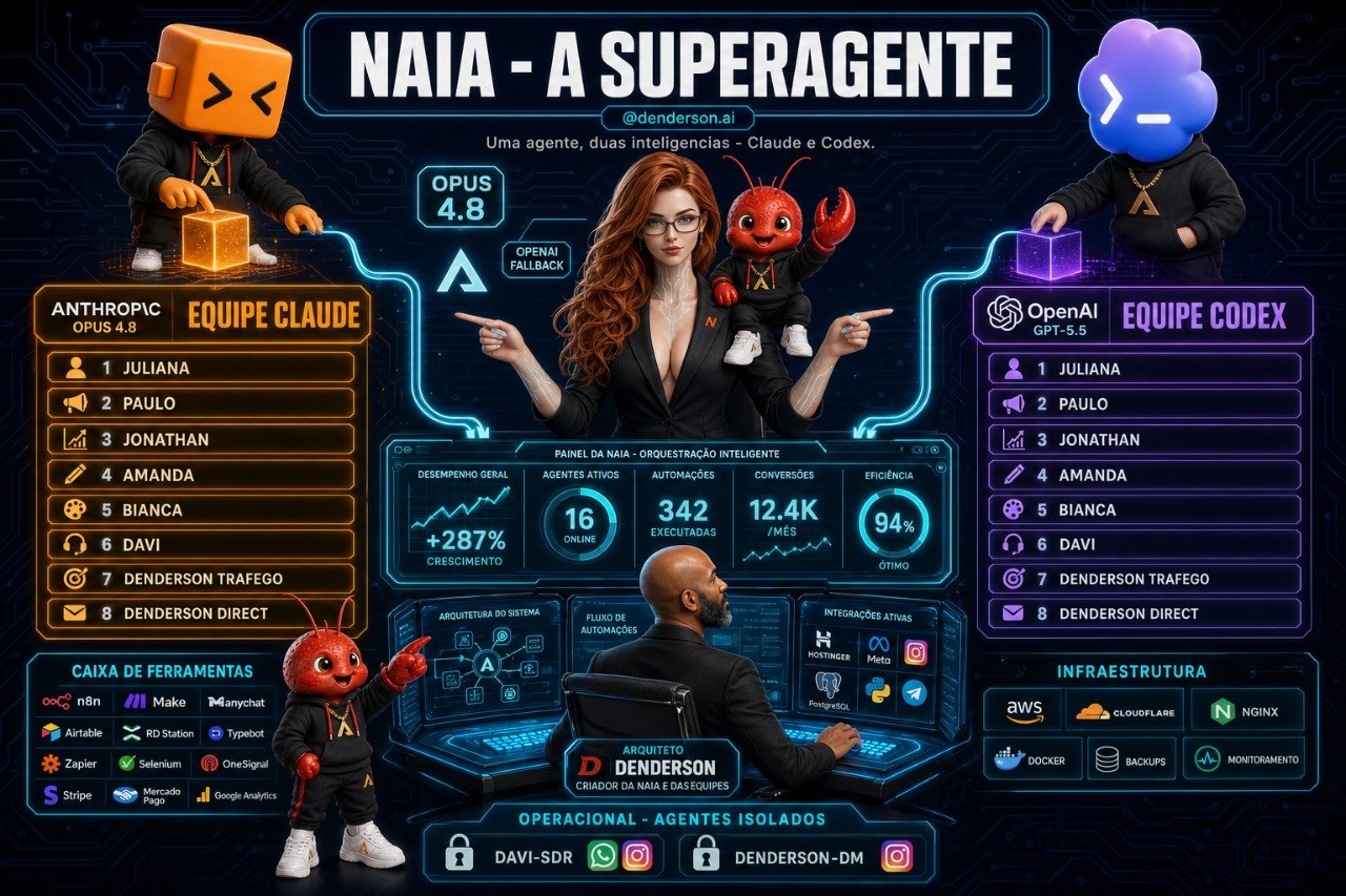 Naia, a Superagente — orquestração das equipes Claude e Codex